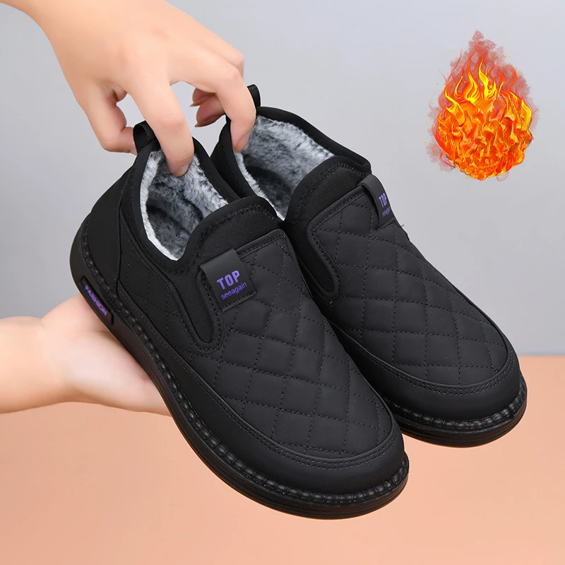 Women Cotton Shoes 2025 Winter Plush Warm Waterproof Comfortable Outdoor Anti Slip Wear-resisting Casual Cold Proof Cotton Shoes