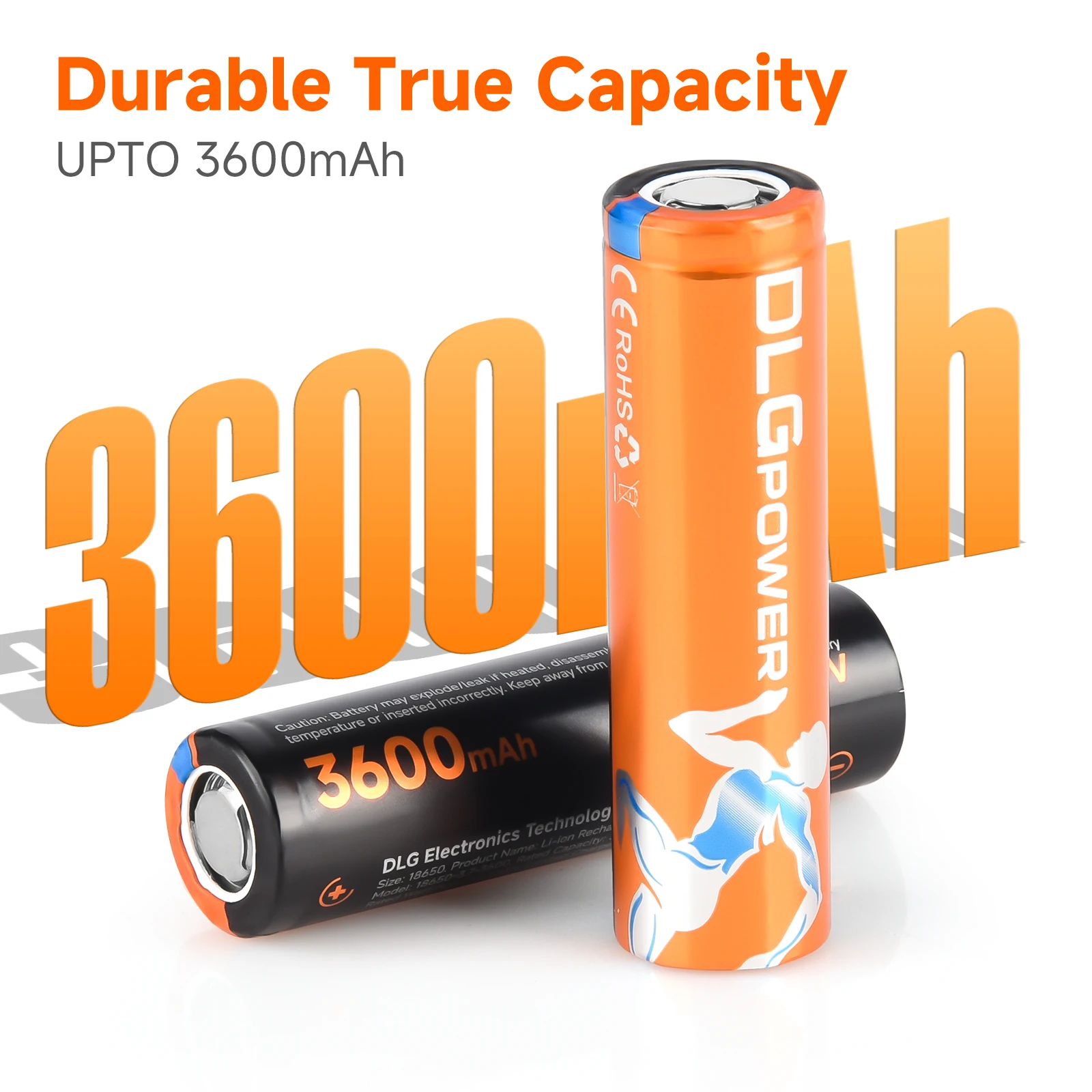DLGPOWER 3.7V 18650 3600mAh Lithium-Ion Rechargeable Battery For Microphone Mouse Keyboard Flashlight Electronic Toothbrush