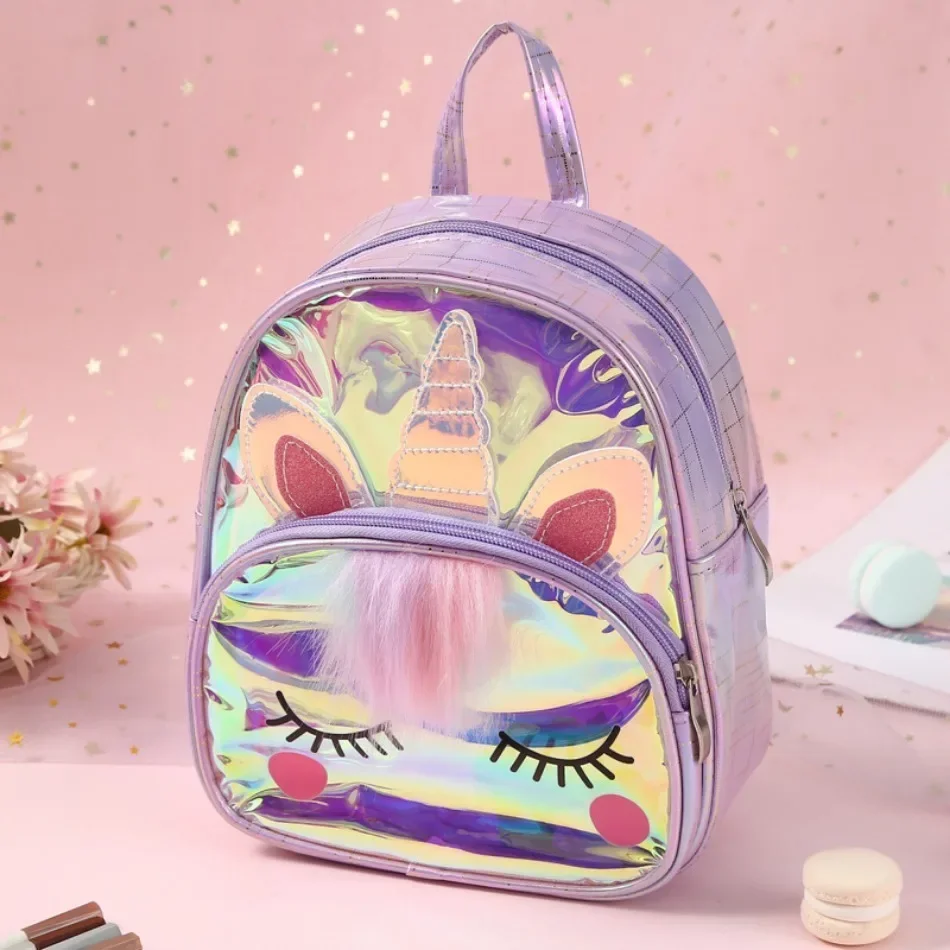 Toddler Kids Unicorn Waterproof TPU School Bag Jelly Backpack Children Kids Lovely Animal Laser Fashion Cartoon Shoulders Bag