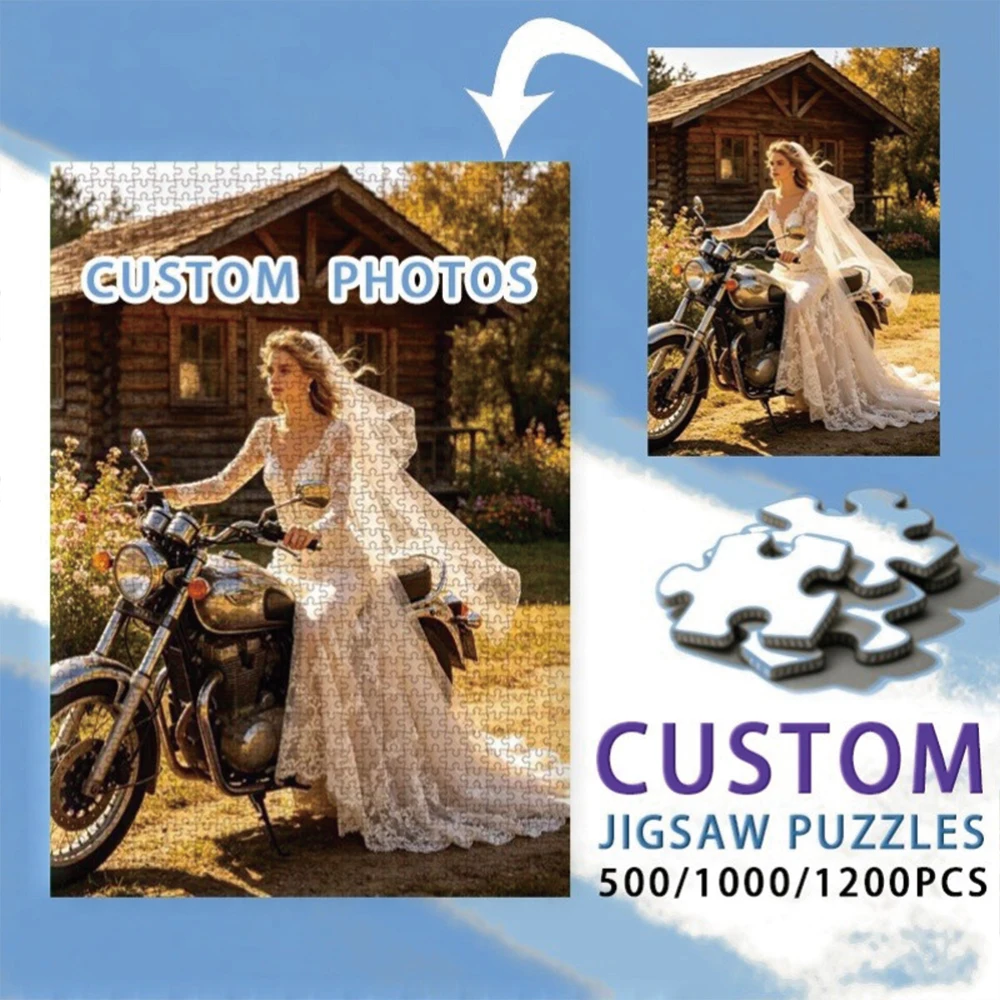 35/300/500/1000pcs Personalized Custom Photo Puzzle Comic Photo For Him Her Family Friends Children For Birthdays For Weddings