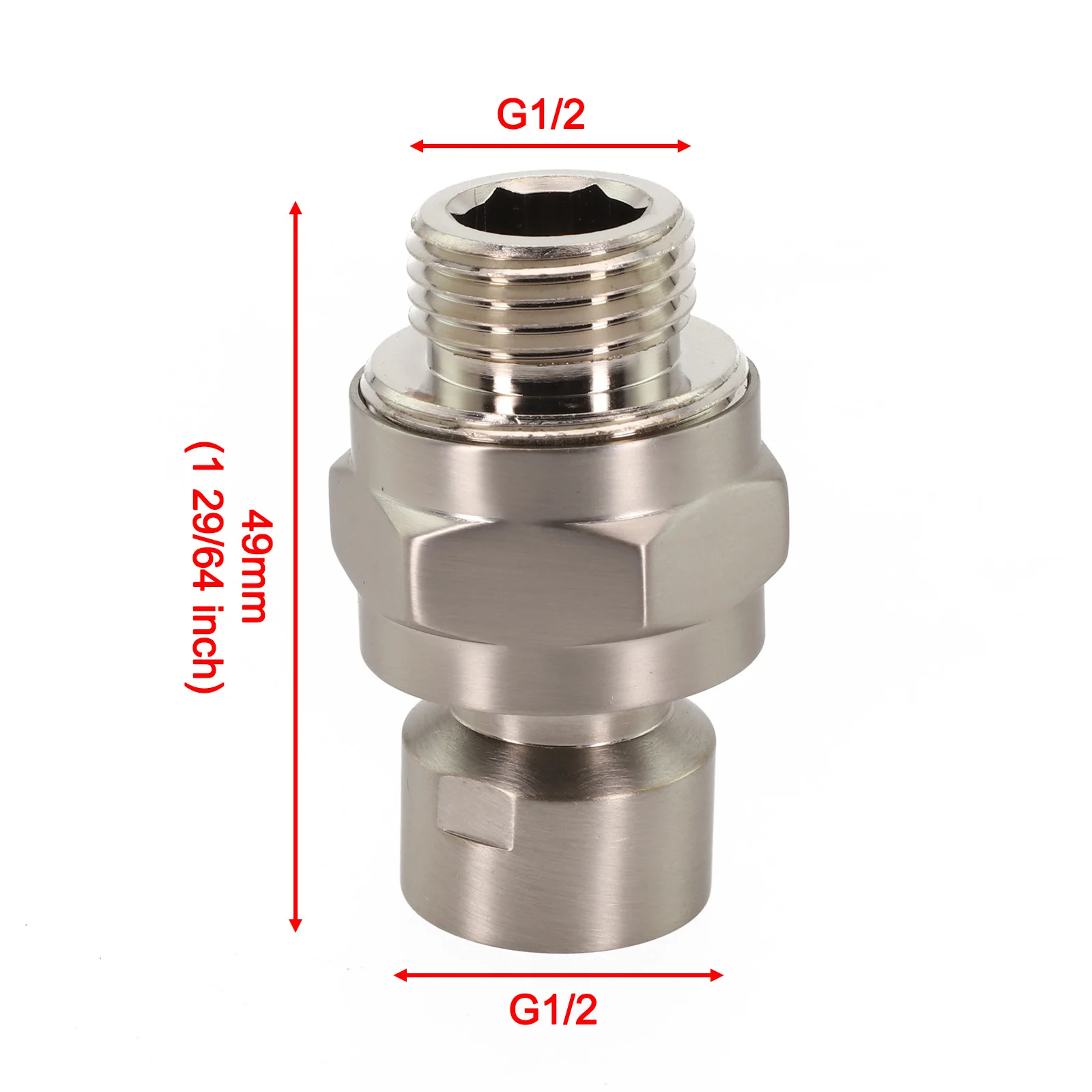1PC Bathroom Ball Joint Hardware Adjustable Angle Easy Install Swivel Adapter Shower Head Connector Rustproof Large Water Flow