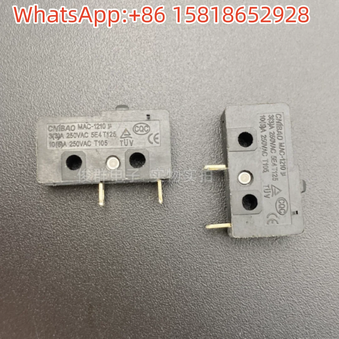 5pcs CNIBAO MAC-1210 Micro Switch 2 Pins 10A High Current Travel Limit Detection Reset Touch Button