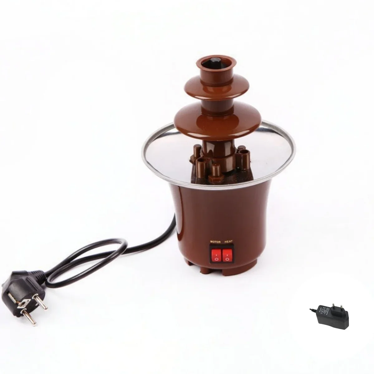 Chocolate fountain machine 1PC household, mini three-layer chocolate hot pot homemade chocolate, melting tower with heating