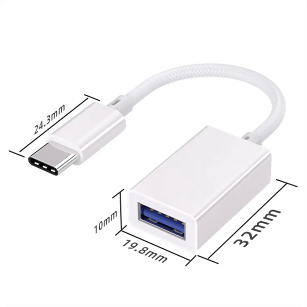 【ELEVATE LIFE】OTG Adapter Typec to USB Double-Sided 3.0 Adapter Cable to USB Flash Drive Suitable for 16/15 Android Converter
