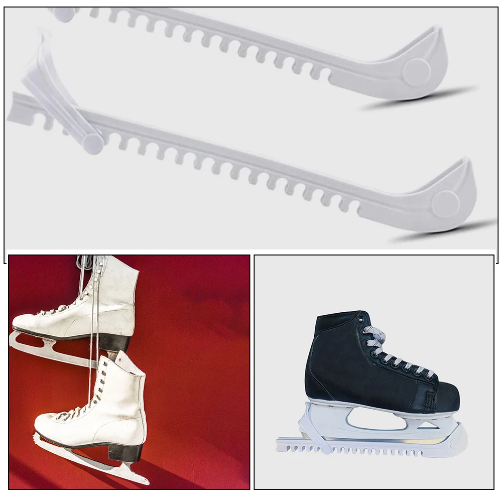 

2 Pairs Ice Skate Guards Pxc Material Lightweight Portable Blades Covers For Hockey Skating Shoes Protectors Skates Accessories
