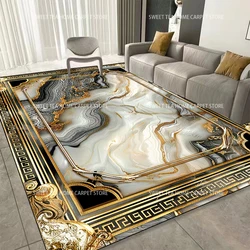 Modern Golden Frame Luxury Carpet Washable Lounge Rug Large Area Living Room Sofa Decoration Rug Bedroom Decor Bedside Floor Mat