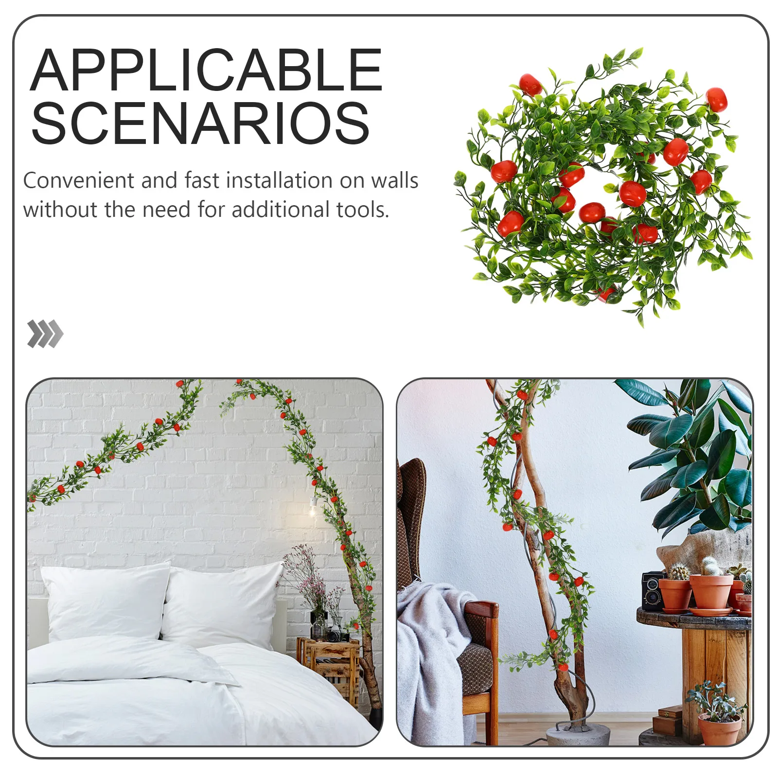 

Simulated Orange Rattan Artificial Fruit Decor Garland 190cm Kitchen Holiday Craft Foam Spring Vine Home Door Wall