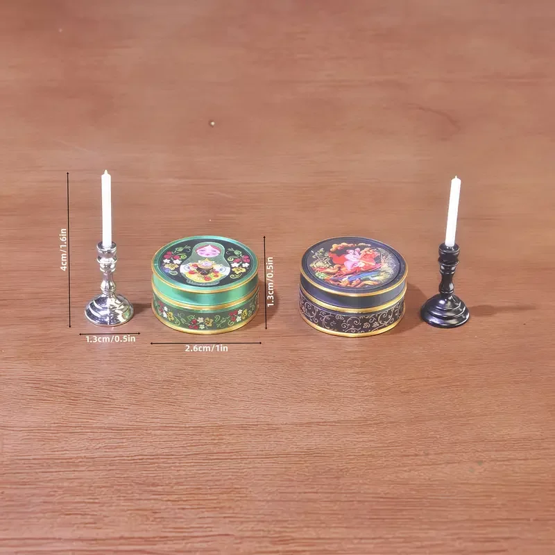 1:6 スケールヴィンテージミニチュア裁縫箱と燭台セットドールハウス