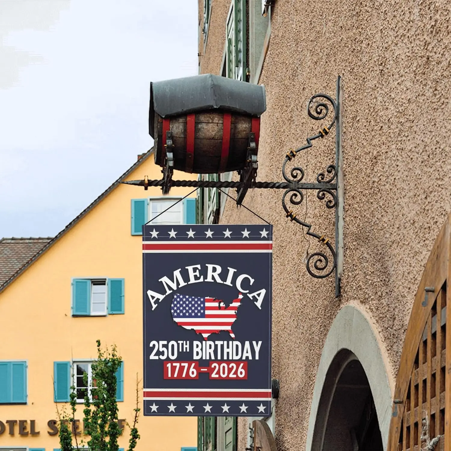 علم الرابع من يوليو 12x18 1776 2026 250 سنة أعلام حديقة باتريوت الأمريكية للخارج ساحة الخيش مزدوجة الجوانب Si JHH #2