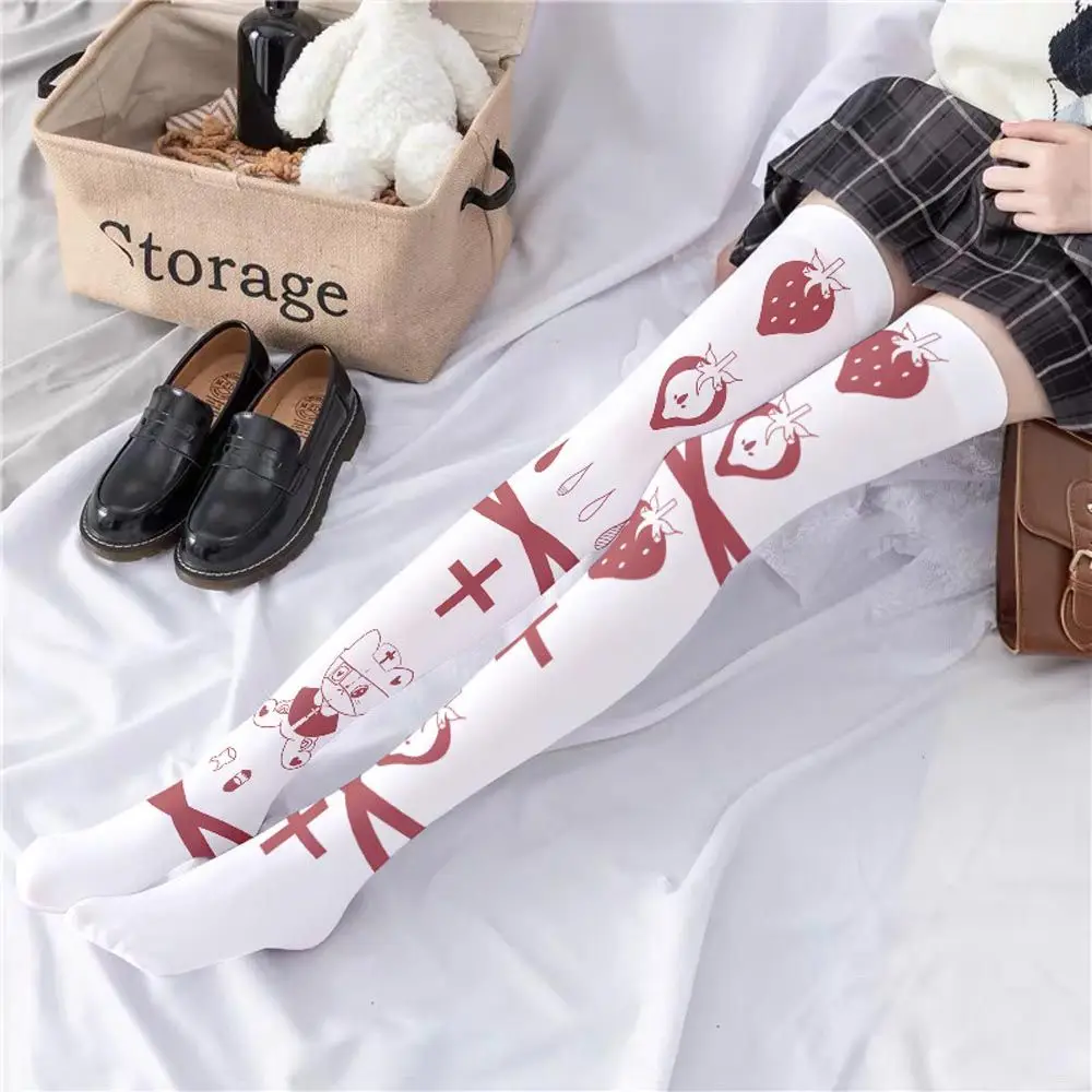 Sweet Sexy Above Knee High For Girls Letter Cross Korean Golf Socks Women Long Socks JK Stockings Lolita Pile Sock