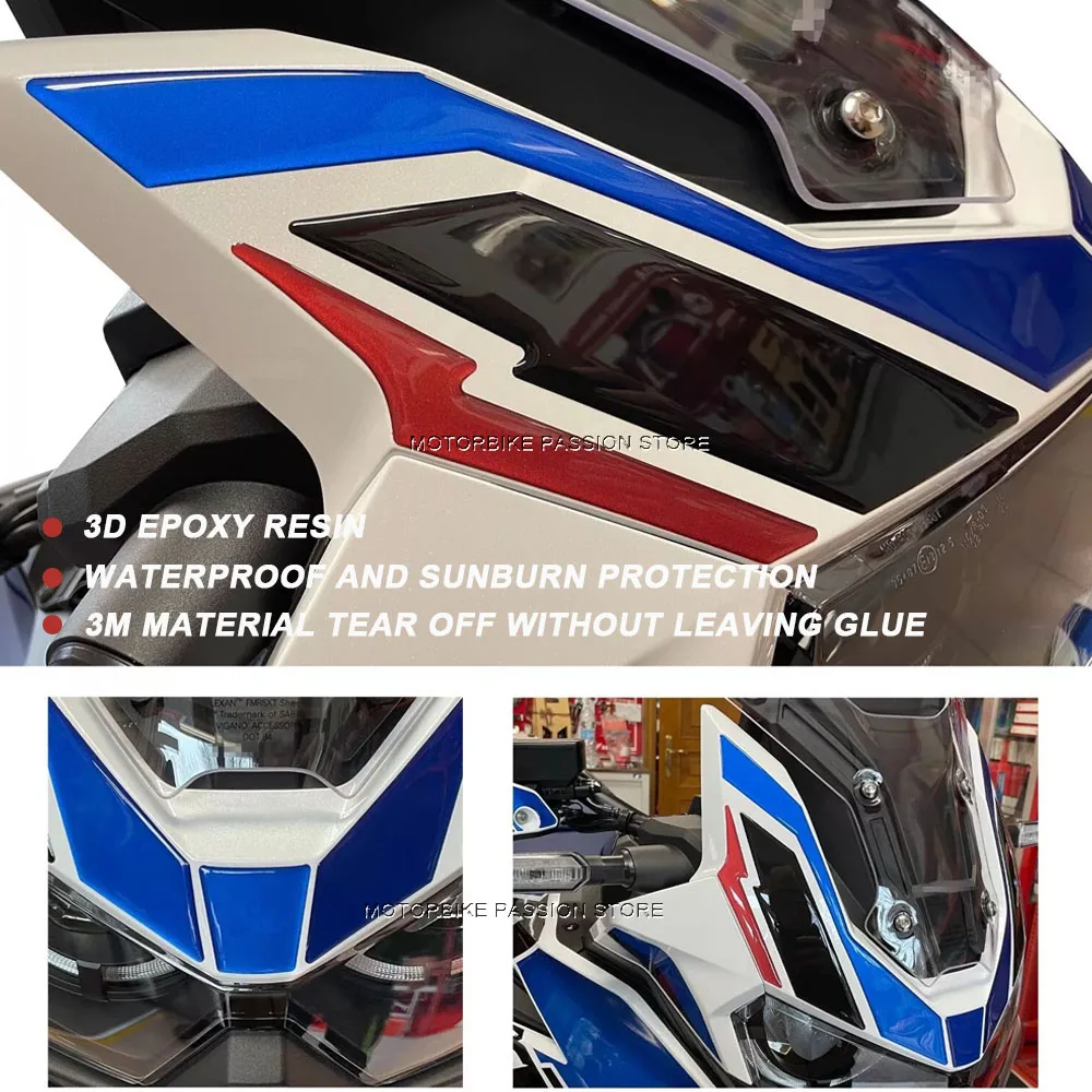 For Honda Africa Twin CRF1000L CRF1000 CRF 1000 L ADVENTURE Sports headlight 3D Epoxy Resin Sticker Kit protection 2022-2023