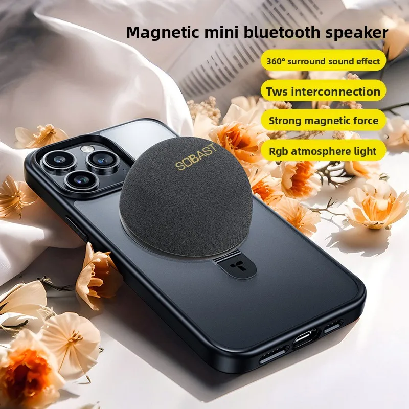 Hot Selling Mini Magnetic Wireless Bluetooth Speaker Bass All in One Amplifier Colorful Cool Birthday Gift Portable Music Box