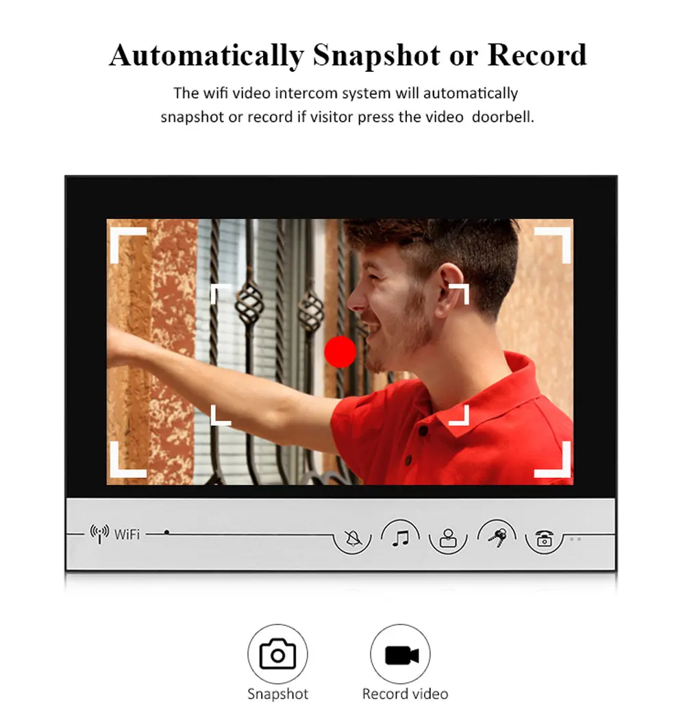 9Inch TFT Monitor Wired WIFI IP Doorbell Outdoor Water-proof Video Door Phone Intercom Visual Peephole Viewer Acess Control
