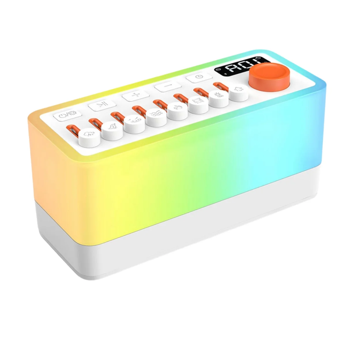 N87R White Noise Sleep Sound Machine with 8 Nature Sounds, Portable Bluetooth Speaker, 12 Colors Night Lights