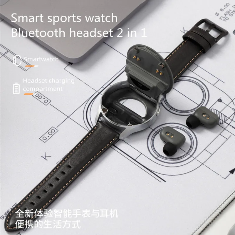 2024 New Men Smart Watch TWS Bluetooth Headset 2 In 1 Iwatch Buds Headset IP67 Waterproof Heart Rate Sports Fitness Tracker X7