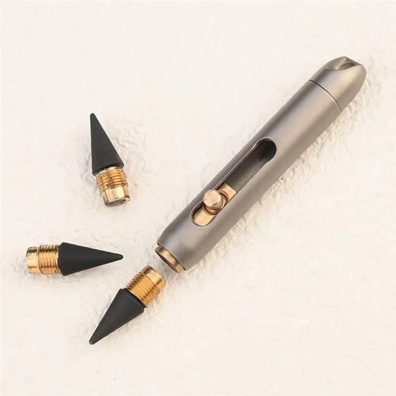 B37B-Titanium Alloy Pen Erasable Pencils Portable Pocket Pen Foremergency Writing Portable Key Chain Pendant