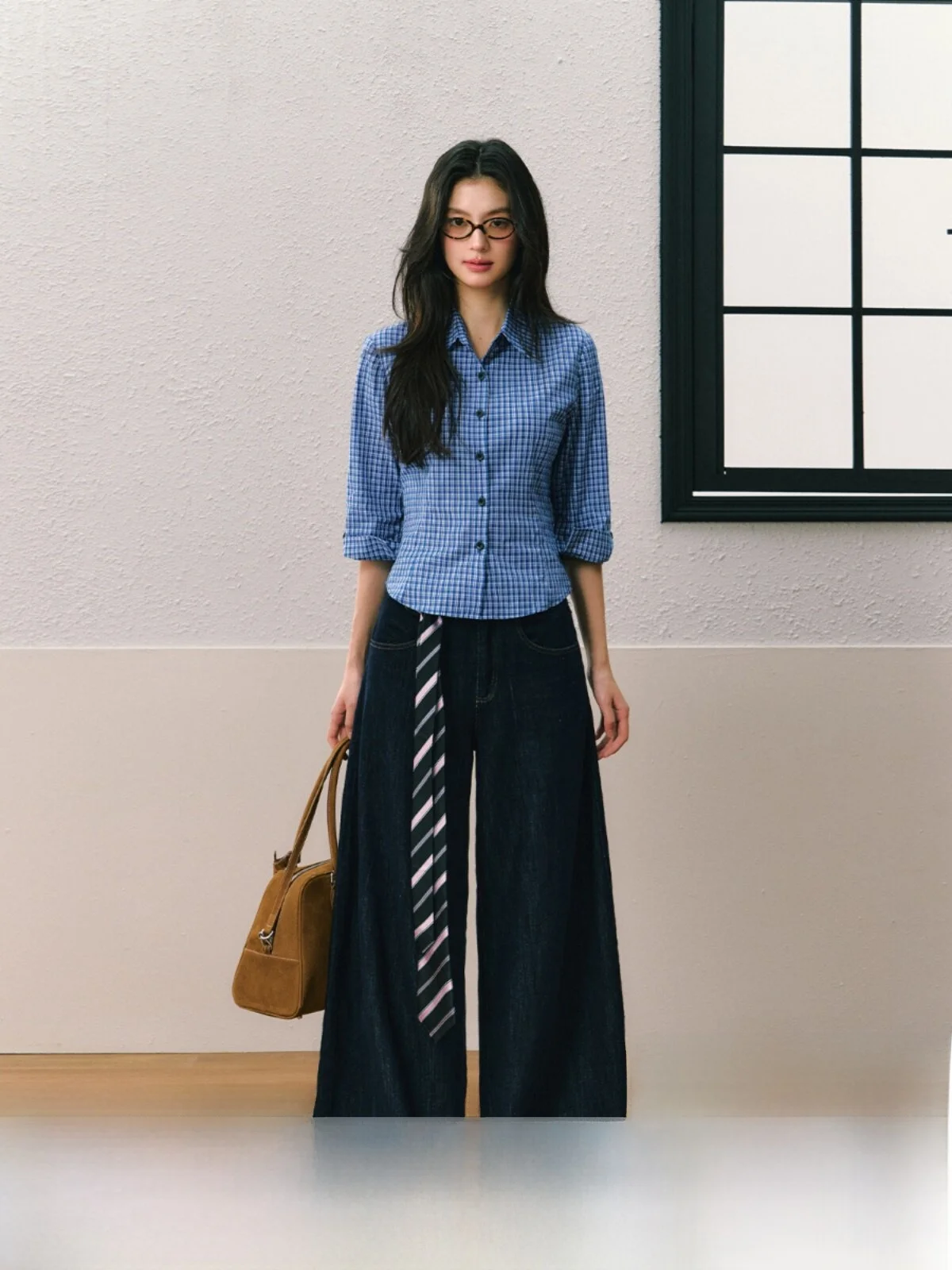 

7Shiftin Original Design Summer New Vintage Loose Versatile Jeans Wide Leg Slimming Cover Foot Pants Women Casual Style