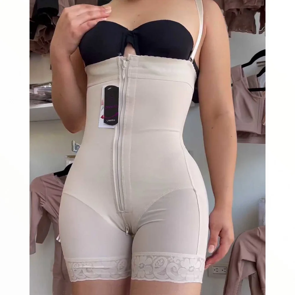 Detachable shoulder strap hip lifting pants with zipper Women's slimming Body Shapewear Abdominal tightening Butt Lifter