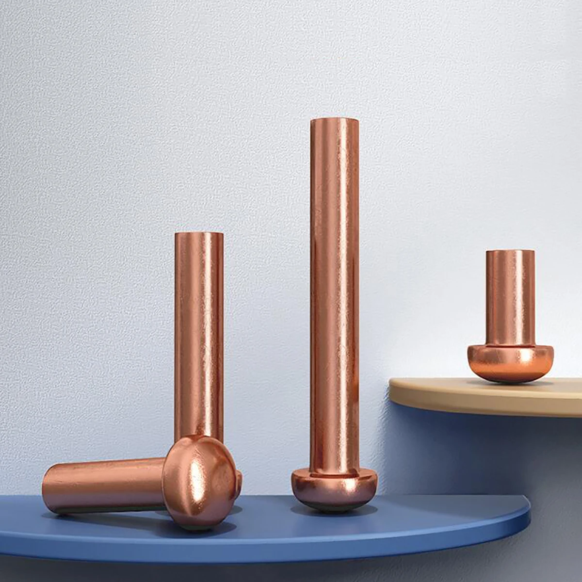 M2 M2.5 M3 M4 M5 M6 M8 Copper Pan Button Head Solid Rivet Self-plugging Rivets Semi-round Head Hammer Type Solid Rivet GB867