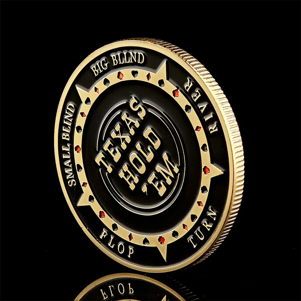 1pcs Texas Hold 'em Commemorative Coin Lucky Press Coin Size Blind Poker Game Lucky Coin Party Game Accessories