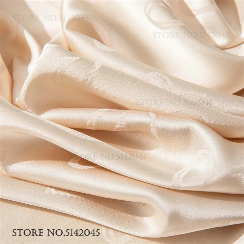 Spring Autumn New Female Sleepwear Long Sleeve Pajamas Set Loungewear Sweet Jacquard Pijamas Suit Loose Casual Satin Homewear
