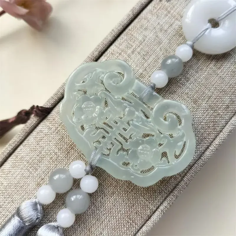 Hanfu Green Jade Tassel Pendant Pressure Skirt Pendant Accessories Antique Key Tassels Hanfu Home Decor Gift