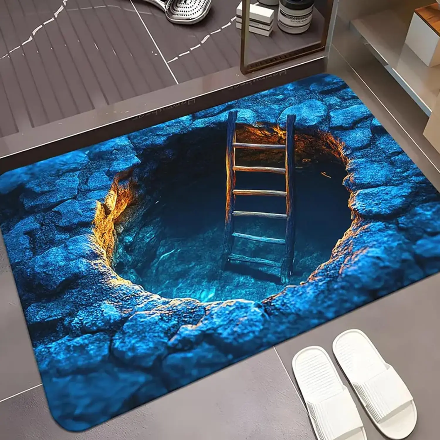 3D Halloween Willkommensmatte mit Geister-Skelett-Optik, Türmatte, Eingangsmatte, Teppich für Innen- und Außenbereich, Maschinen-Dekoration, Geschenke – Detail 7