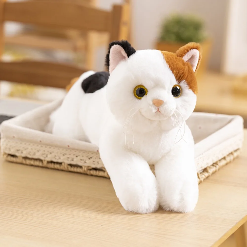 50cm Size Imitation Lying Cat Realistic Design Hairy Texture Realistic Cat Cute Simulation Soft Material Cute Lying Cat