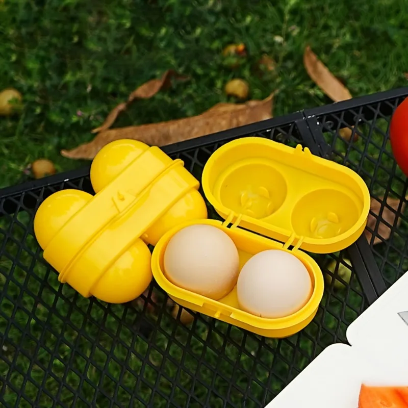 Yellow Egg Storage Box, Household Refrigerator Egg Tray, Travel Breakfast, Tea Egg Carton, Portable Camping Egg Protection Tray