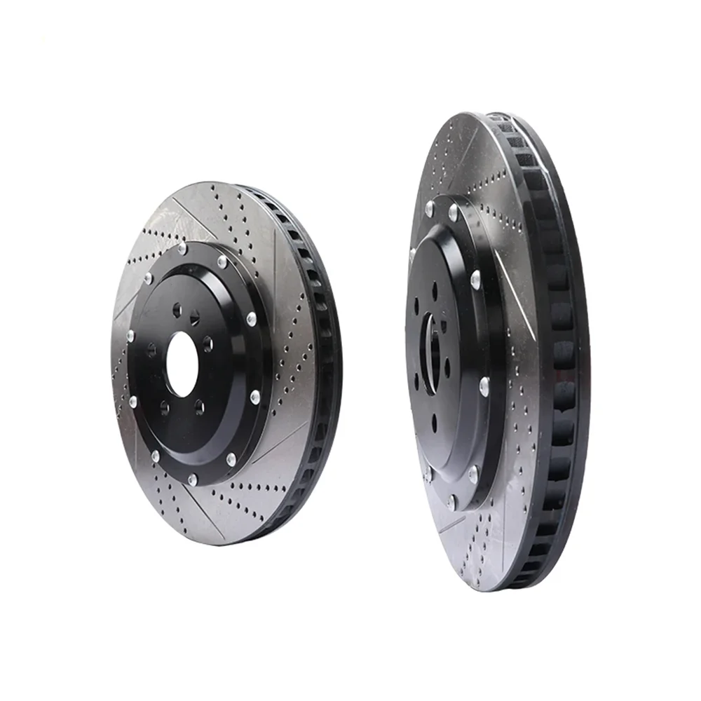 KOKO Racing High Carbon Brake Rotor Size 330*10mm Drilled and Slotted Expanded Disc Only for Audi A3