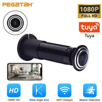1080P Full HD Door Eye Hole Camera Security Wide Angle FishEye 1.7mm Lens CCTV Network Mini Peephole Door Wifi Cameras P2P ONVIF