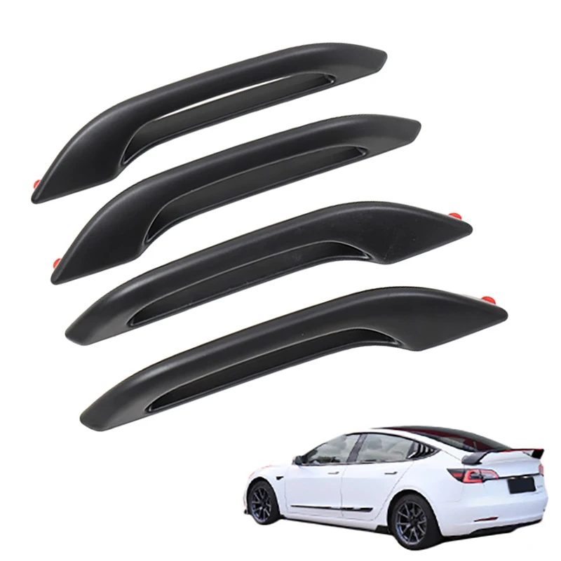 4Pcs Car Black External Antifreeze Portable Door Handle Wrap Cover For Tesla Model 3 Y Car Modification