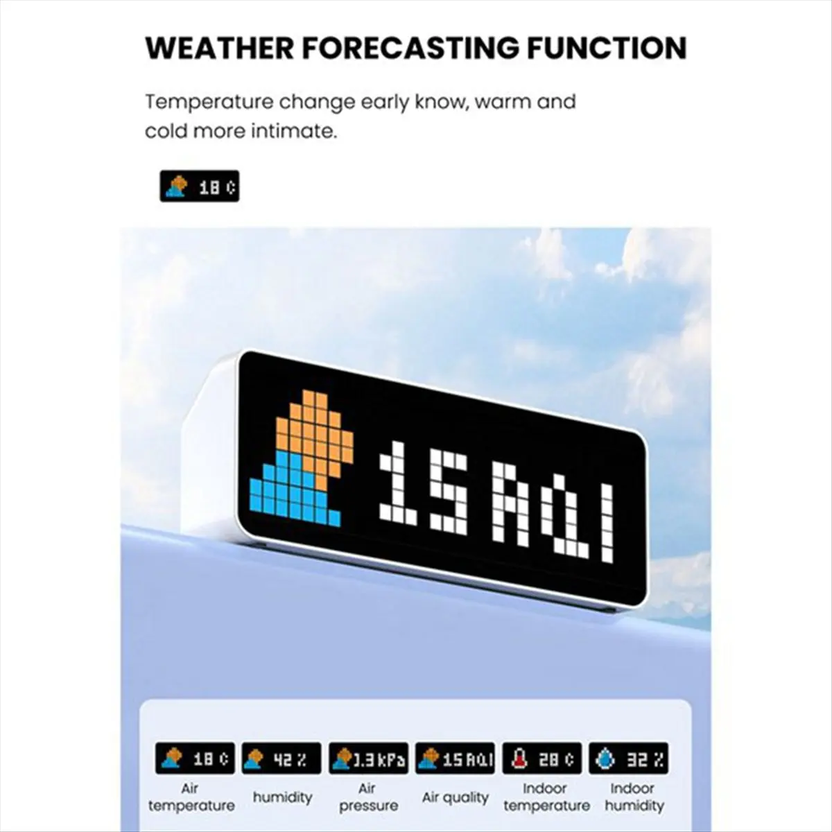 TC001 Smart Pixel Clock Followers Simultaneous Pixelated Message Display Smart Desktop Clock
