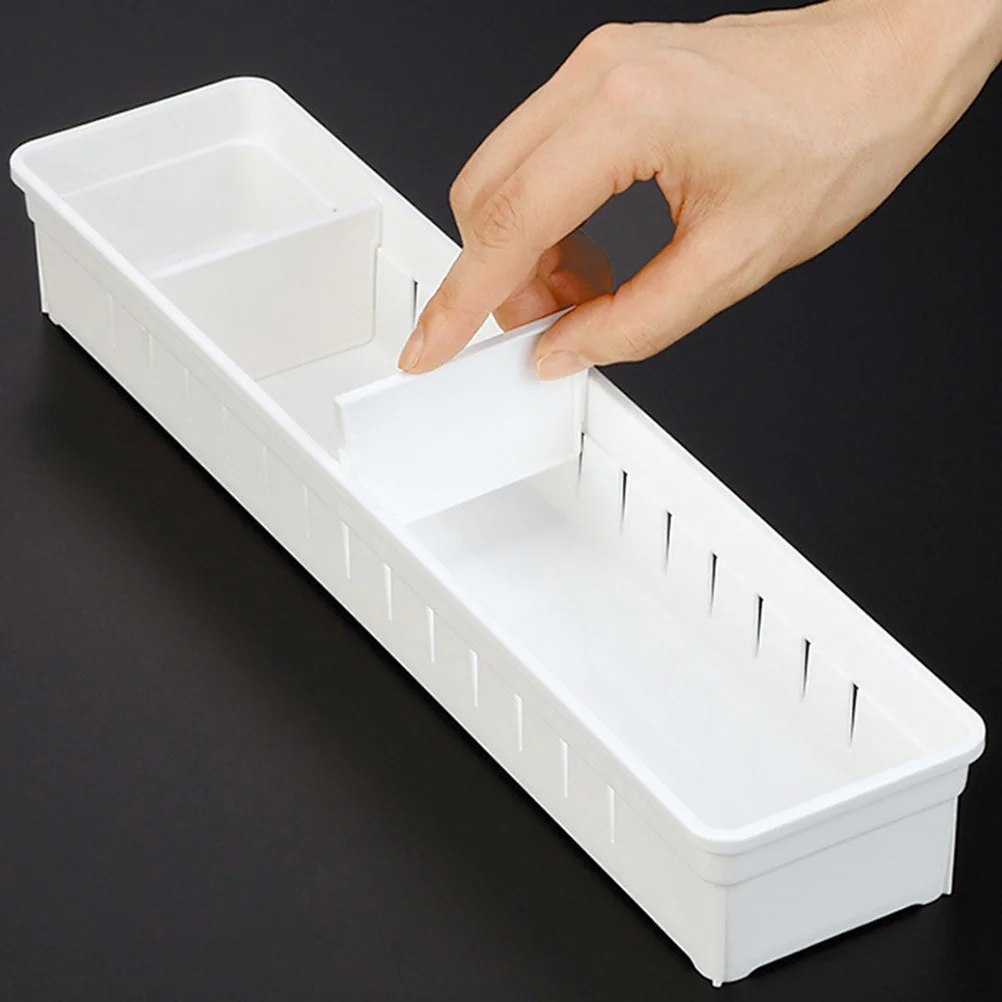 

2Pcs Divided Storage Organizer Boxes Adjustable Compartment Clutter Box for Kitchen Utensil Drawer Wardrobe Storage Bedroom Desk