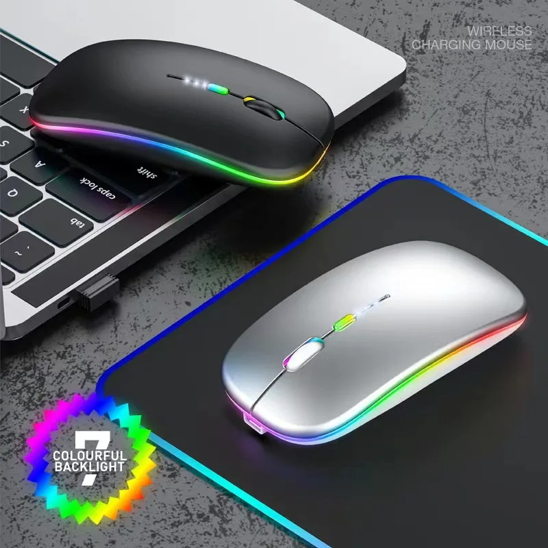 

Upgraded Power Display Wireless Bluetooth Charging Mouse Dual Mode Luminous Silent Office Computer Mouse