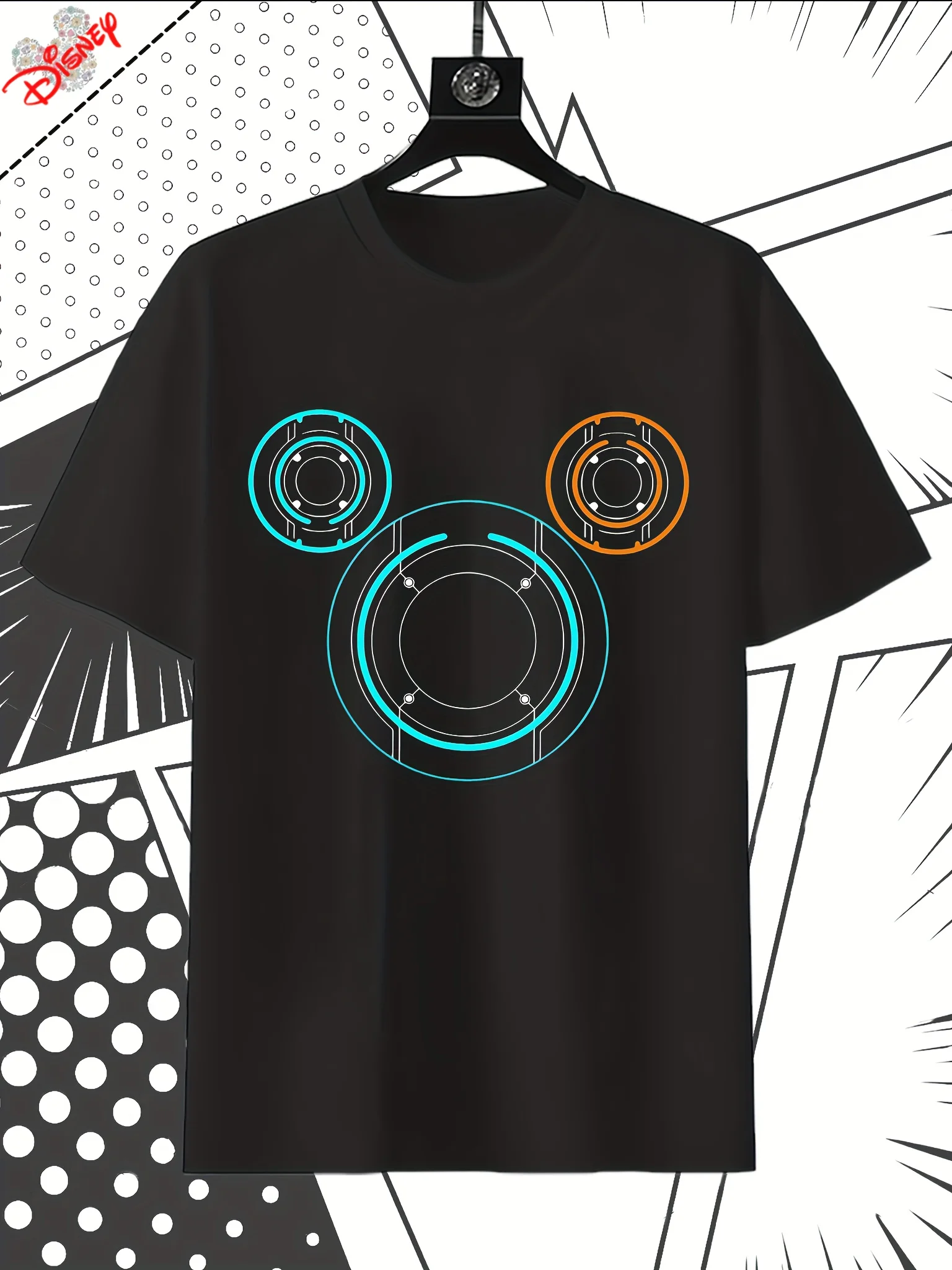 

Disney T-shirt, Comfort Edition Short Sleeve - Triangle and Orange Circle Design, Casual Summer T-shirt, Ideal Gift for Women