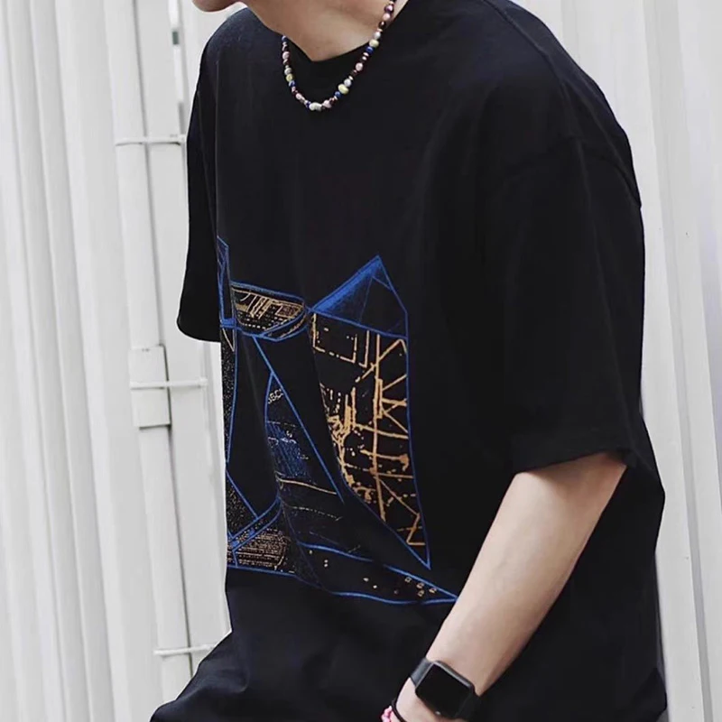 Black C.E T-shirts Geometry Letter Printing Summer Men Woman Best Quality Chaopai Casual Versatile CAVEMPT Tops Tee