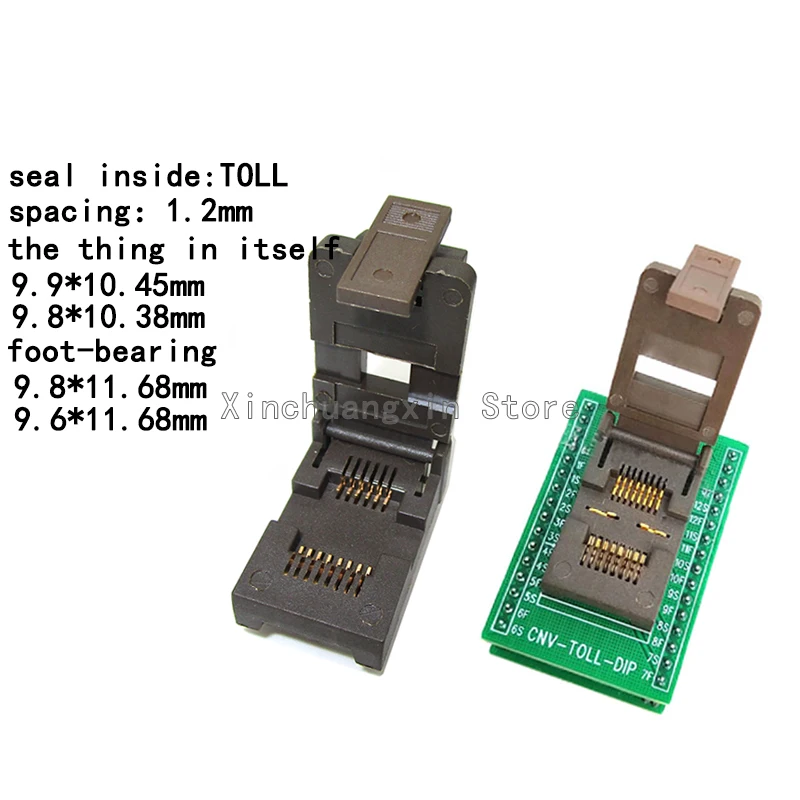 

1PCS TOLL14 Flip-Flop Kelvin Pitch 1.2mm Aging Test Stand IC Programming Block TO263-8L Adapter HSOF8 Burn-in Stand TOLL8