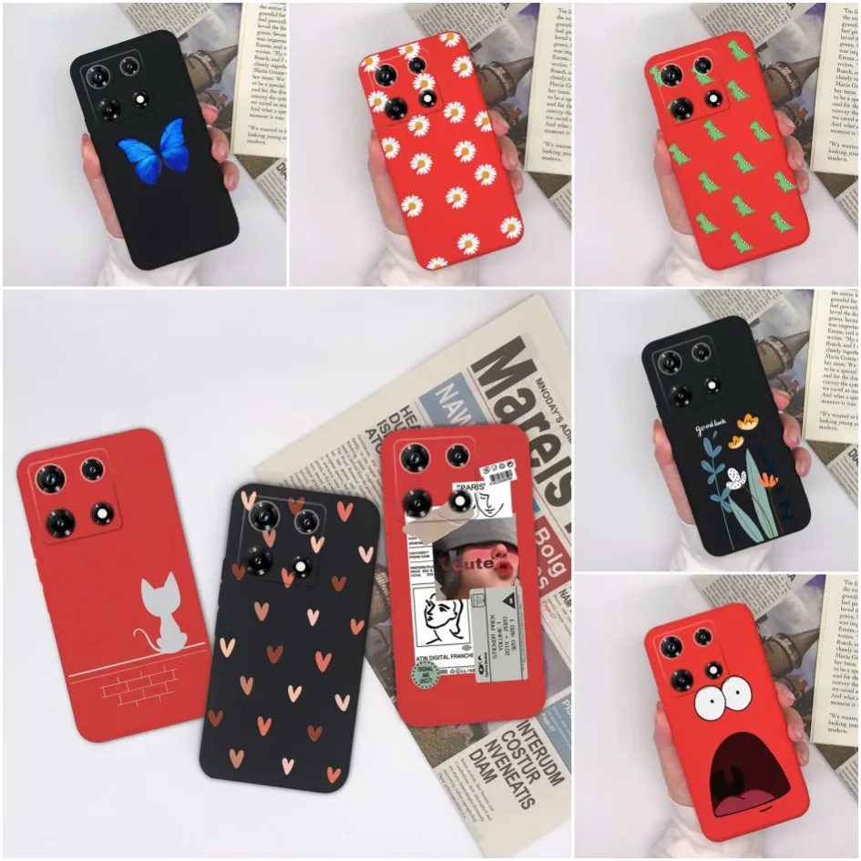 Phone Case For Infinix Note 30i 30 Pro 4G Back Cover Fashion Love Heart Butterfly Shockproof Silicone For Infinix Note30i Fundas