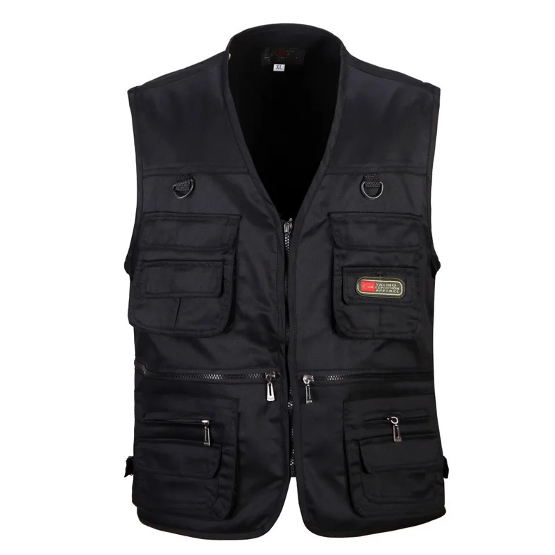 

Men's Outdoor Multi Pocket Functional Vest Photography Fishing Travel Vest with Zipper Summer Work Waistcoat
