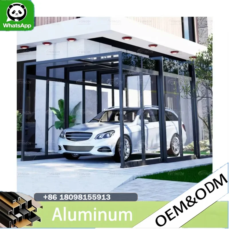 Mobile Retractable Foldable Car Garage, Heavy Duty Aluminum Frame Waterproof Polycarbonate Carport for Residential Driveway