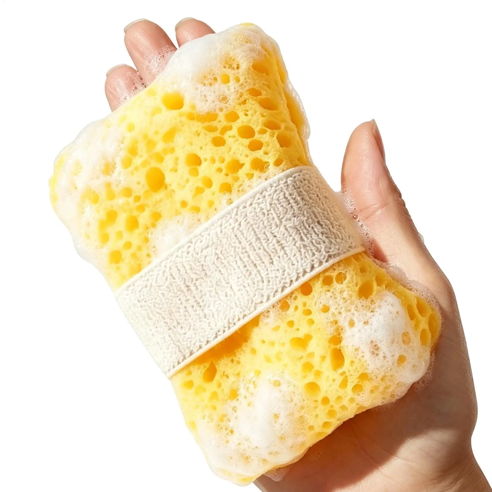 Shower Sponge Anti-Slip Quick-Drying Deep Cleansing Scrubber Sensitive Skin Bathing Sponge for Women Adults Girls Elderly