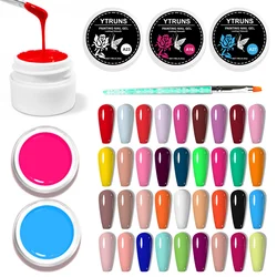 36 Colors Gel Coating Nail Art Kit, Solid Glue Coating Gel