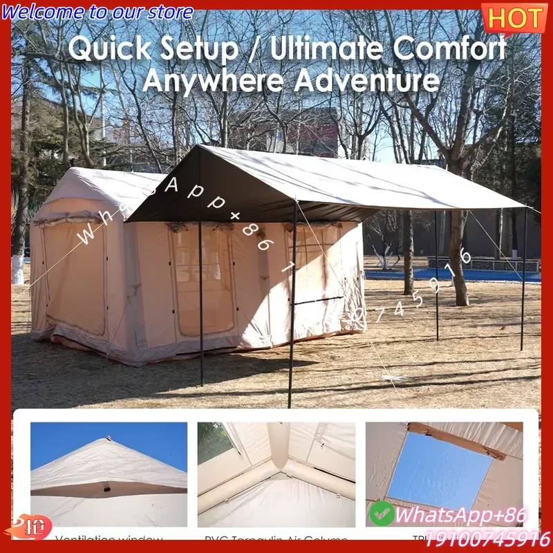 2026 Premium Quality 12X Four-Season 3-4 Person Glamping Camping Tent Waterproof Heavy Safari Air Tent One