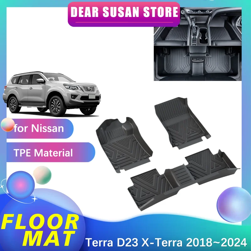 

Car Floor Mat for Nissan Terra D23 X-Terra 2018~2024 2019 Waterproof Foot TPE Liner Carpet Interior Pad Custom Cover Accessorie