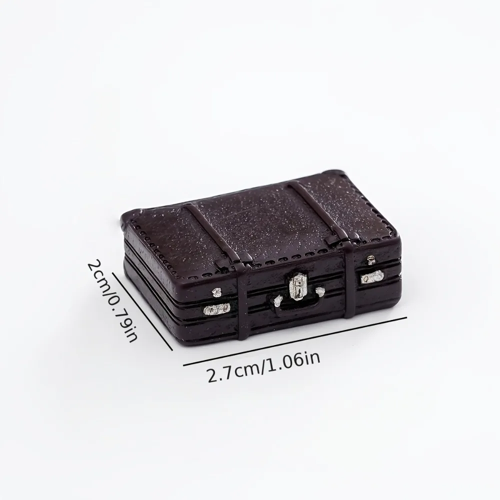 2pcs mini vintage suitcase models, dollhouse accessories, miniature scene decorations, dollhouse mini vintage suitcase models - Detail 1