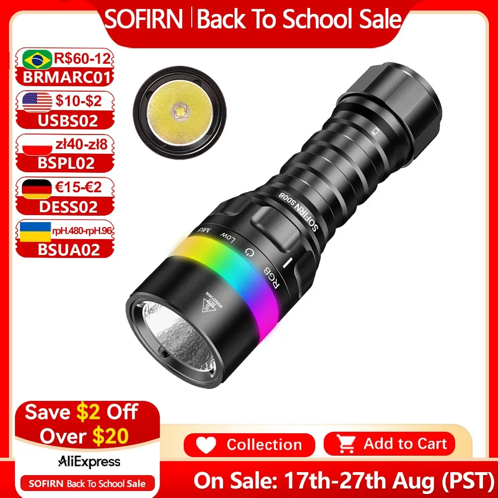 Sofirn 懐中電灯 LED USB充電式 フラッシュライト 強力 2100ルーメン