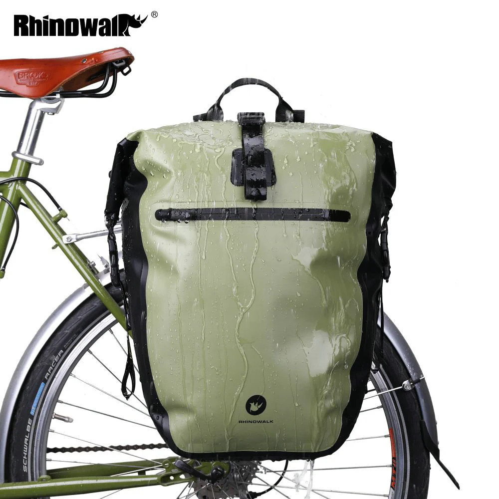 Rhinowalk Bicycle Luggage Rack Bag 20-27L Waterproof Cycling MTB Bike Bag Pannier Rear Rack Seat Trunk Backpack Case 4 Colors