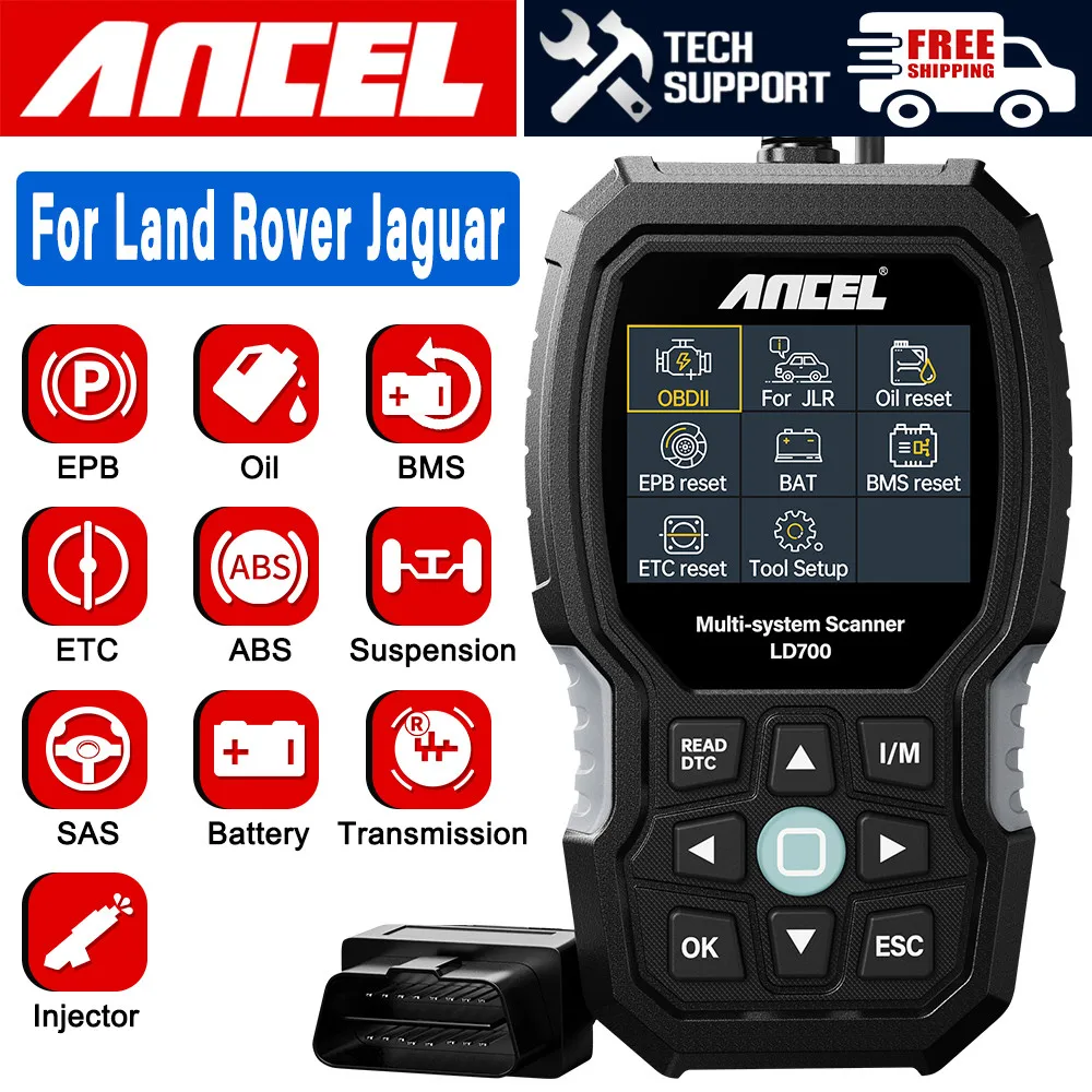 ANCEL LD700 OBD2 Scanner for Land Rover Jaguar JLR OBDII Code Reader Diagnostic Scan Tool Check Engine ABS TPMS Oil Reset