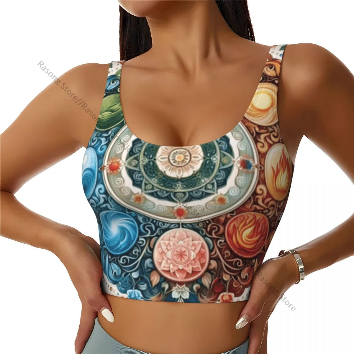 Sports Bra Women Running Yoga Clothes Vest Mandala Symbols Gathering Fitness Vest